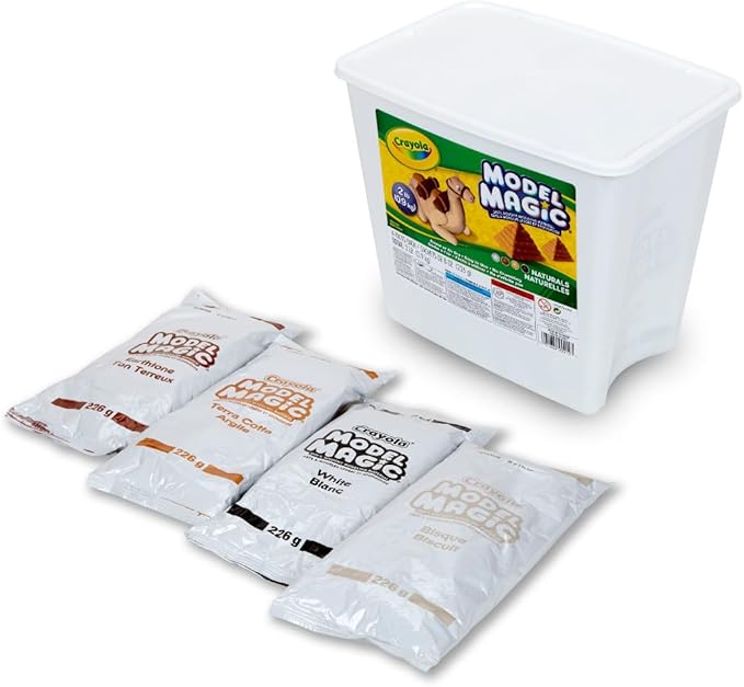 Crayola Model Magic Naturals, 4 Packs (8oz ea), Bulk Modeling Clay Alternative, Craft Supplies for Classrooms, 2 lb. Bucket