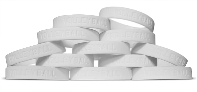 Novel Merk 12-Piece Volleyball White Party Favor School Carnival Prize Sports Silicone Wristband Bracelet
