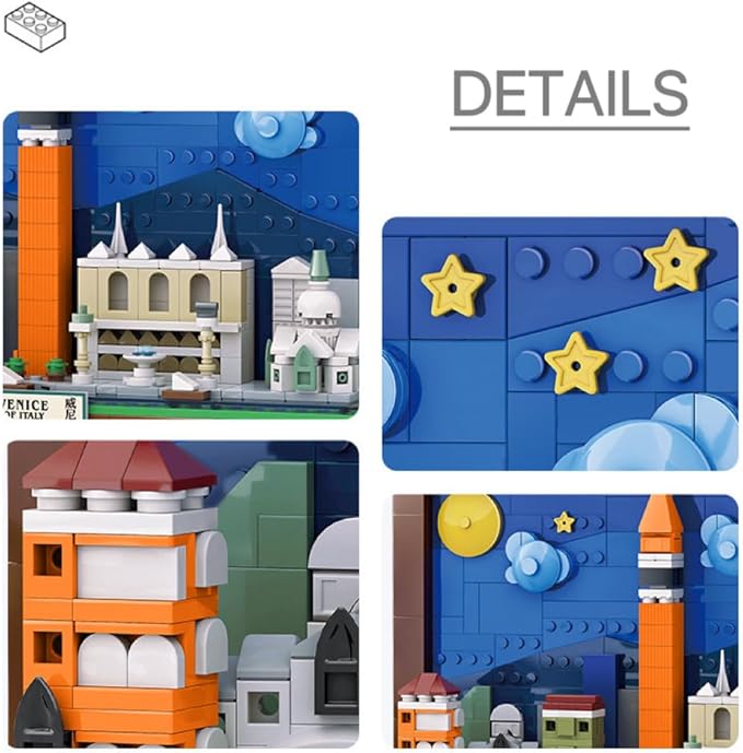 TUTU&LELE Postcard Venice, 3D Wall Art Craft Kit, Wall Art Architecture Skyline Model Kit, Office Home Décor, Architecture Building Blocks for Adults and Kids (580Pieces)