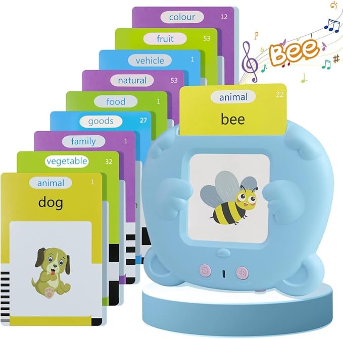RT&BS Talking Flash Cards for Toddlers, Montessori Toys Flash Cards, Speech Therapy Toys, Gift for Kids Children, 510 Sight Words Blue