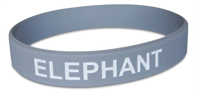 Novel Merk Elephant Gray Safari Animal Party Favor & School Carnival Prize Silicone Rubber Band Wristband Bracelet (12 pieces)