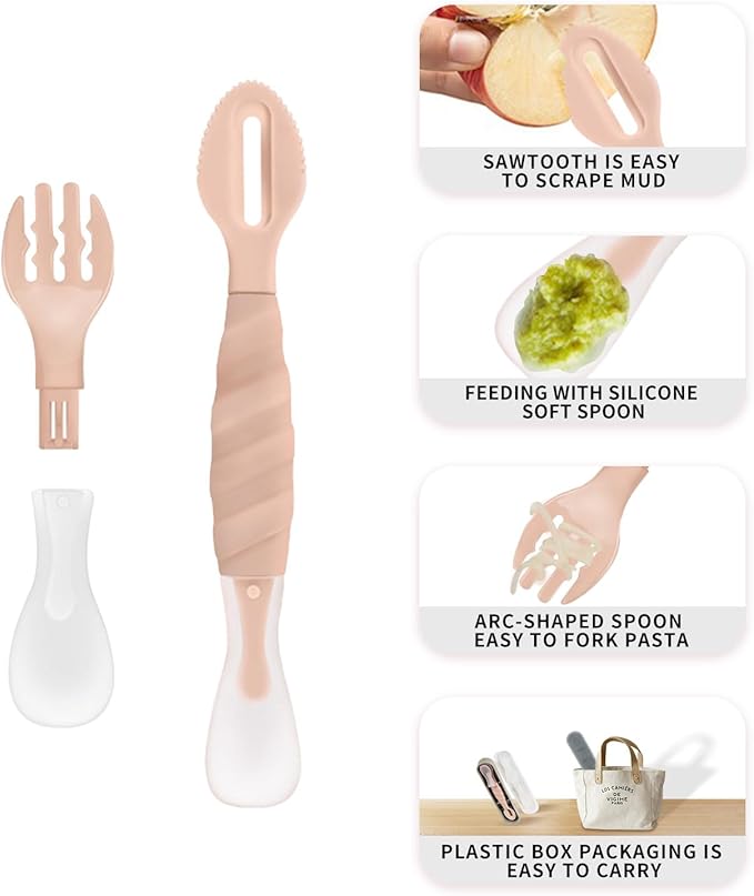 Baby Silicone Food Spoon (Rose pink)