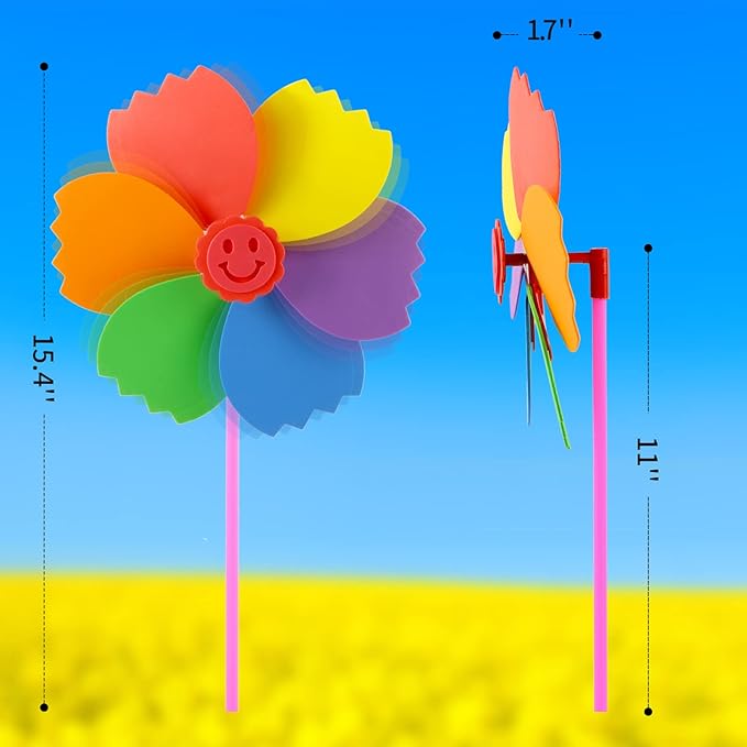 Yohelly 5 Pcs DIY Sticky Mosaic EVA Windmill Art Crafts Early Learning Games Handmade Art Kit for Preschool Toddlers Boys and Girls