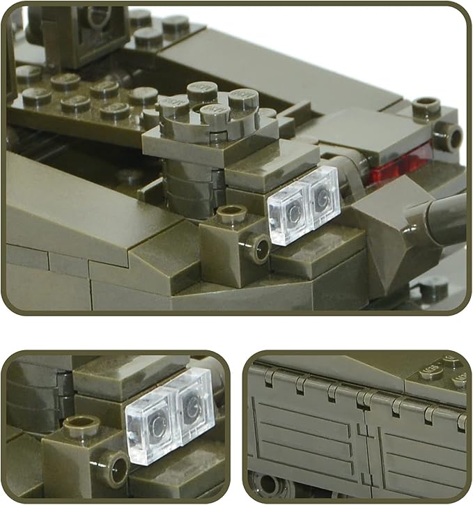 QLT Military Tank Building Blocks Set,Merkava WW2 Military Tank Armed Tank with 5 Soldier Figures,Toys Gift for Boys 8-12(343 Pcs)