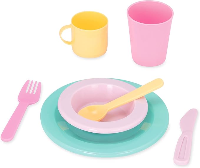 Battat- Play Circle- Dish Set – Plates, Cups, And Tea Party Toys – Play Kitchen For Toddlers- Pretend Play – 3 years + (34 Pcs)