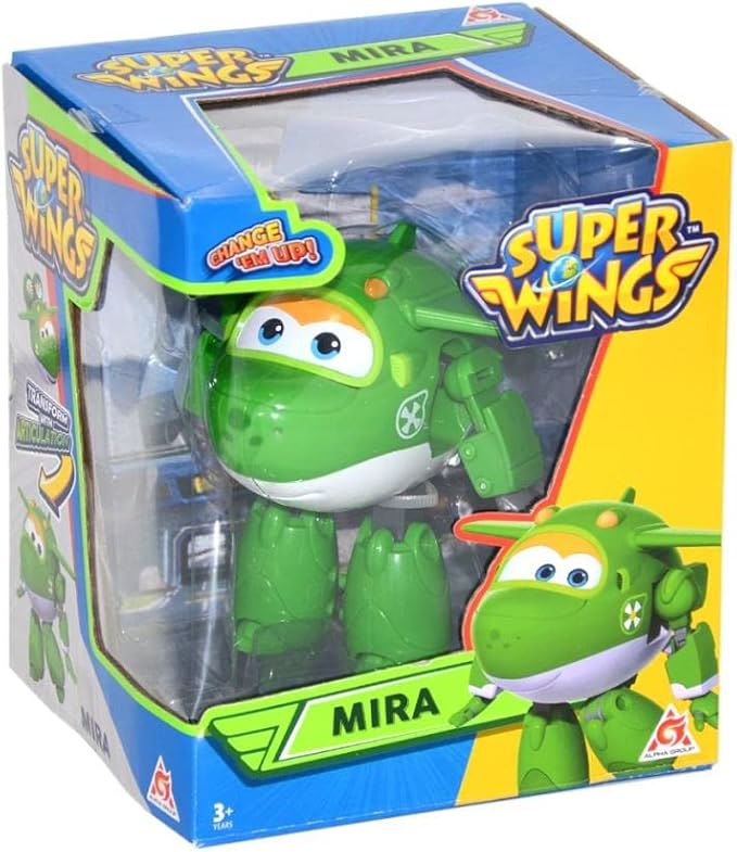 Super Wings - Transforming Mira Toy Airplane Figure | 5" Scale | Fun Toy for 3 4 5 year old Boys and Girls | Preschool Kids Birthday Gift, Green (YW710280)