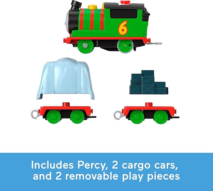 Thomas & Friends Motorized Toy Train Talking Percy Battery-Powered Engine with Sounds & Phrases for Pretend Play Preschool Kids Ages 3+ Years