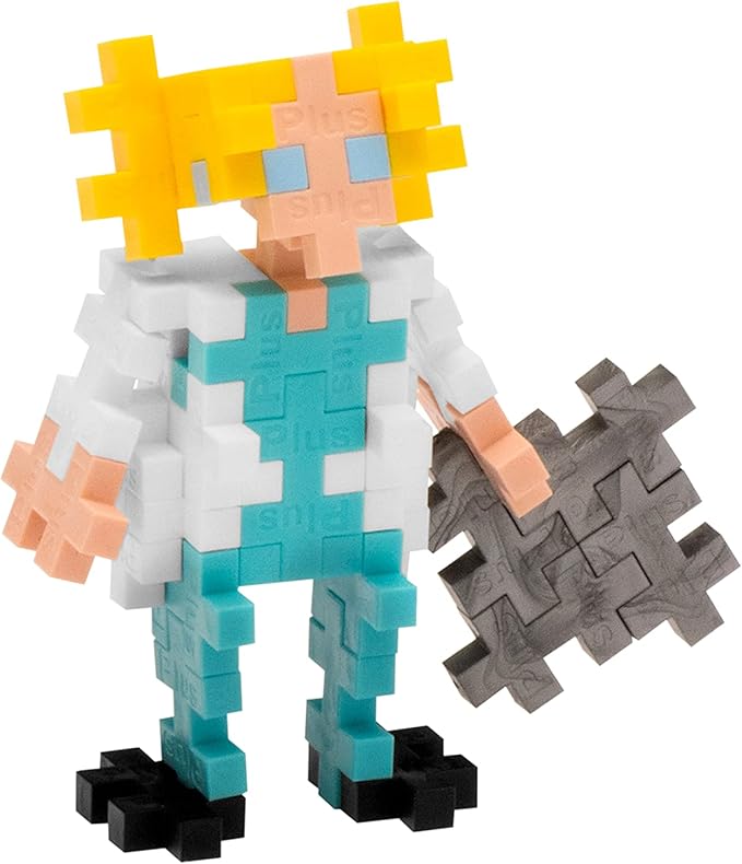 PLUS PLUS 3D Figure Building Block Set, Fun Stem Toys for Kids, 70 Interlocking Pieces - Medical Worker Mini Maker Tube