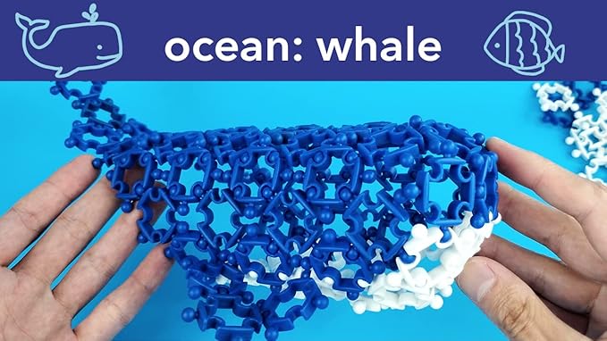 Ocean (90 pcs) Eco-Friendly 4D Educational STEM Building Toy for Creative Kids | Marine Life, Whale, Shark, Coral Fish, Manta Ray | Durable | Hours of Fun | Party Activities | Gift