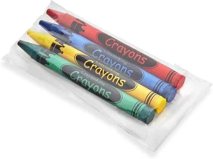 CrayonKing 150 Sets of 4-Packs in Cello (600 total bulk Crayons) Restaurants, Party Favors, Birthdays, School Teachers & Kids Coloring Non-Toxic Crayons