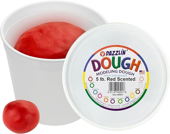 Hygloss Play Modeling Dough - Red Dough Scented - Safe & Non-Toxic for Kids Arts & Crafts - Party Favors - Classroom Supplies - 5lb