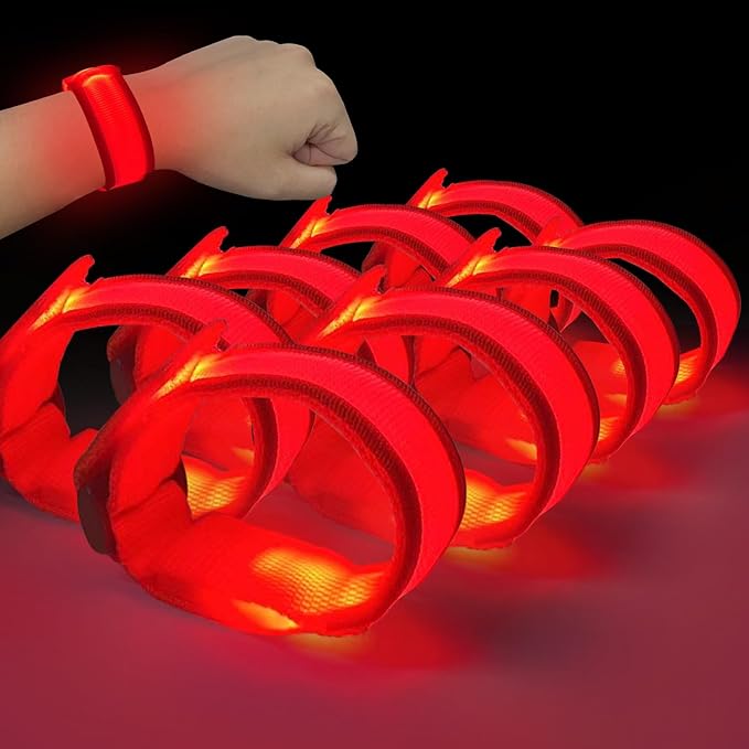 8pcs LED Light Up Bracelets Glow Flashing Wristbands Glow in The Dark Party Supplies for Wedding, Raves, Concert, Camping,Sporting Events, Party