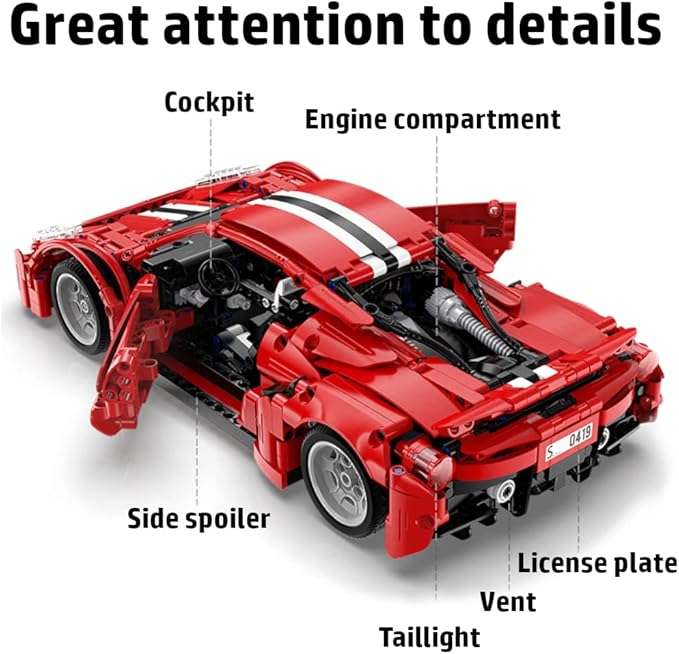 WISEPLAY Car Building Kits for Adults and Kids - Collectible Car Models Kits to Build for Adults and Kids -Technic Set 1:12 Scale 1126 Pieces - Great Birthday Gift for Adults, Teenagers and Kids