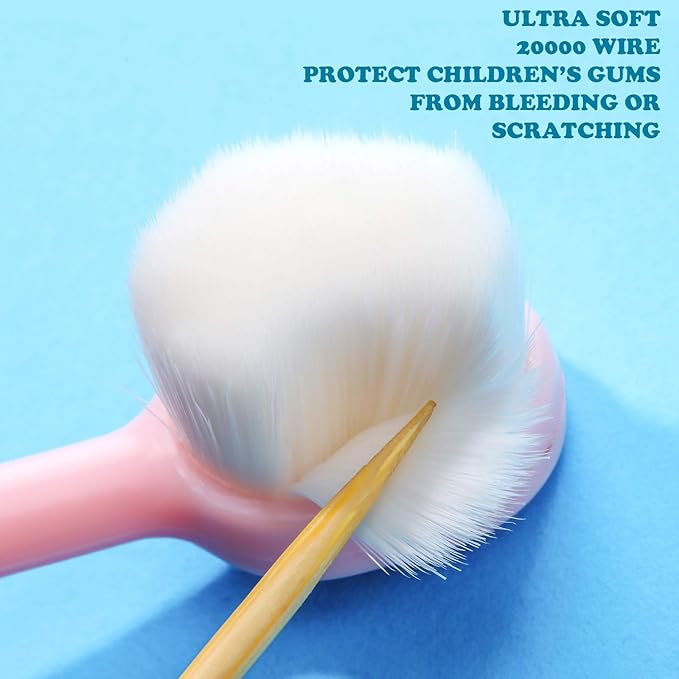 6 Pieces Kids Extra Soft Nano Toothbrush Children Bristles Children Micro Nano Manual Toothbrush Set with 20000 Bristles for Age 1 and Above Boys Girls Gum Protecting Cleaning(Cute Style)
