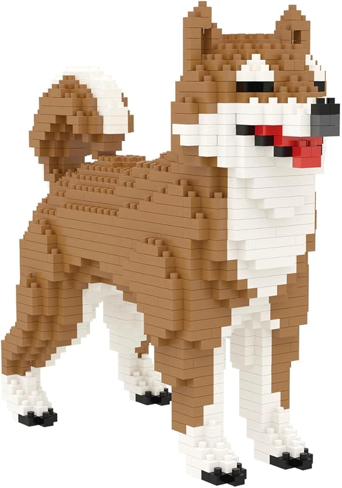 Larcele Micro Dog Building Blocks Mini Pet Building Toy Bricks, 814 Pieces KLJM-02(Male Shiba Inu)