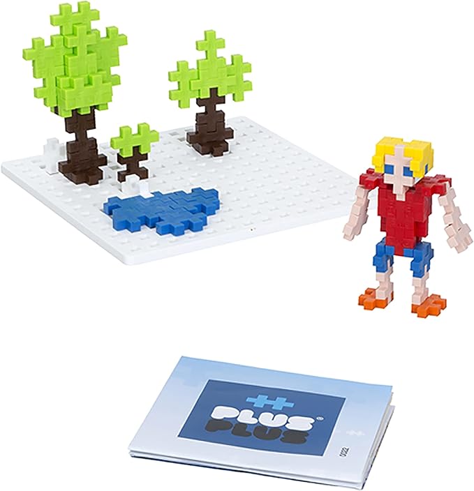 PLUS PLUS Building Set with Travel Case, 3D Open Ended Stem Toy for Kids, 100 Mini Interlocking Pieces, 1 White Baseplate
