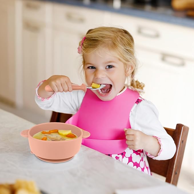 Toddler Spoons and Forks Set, 6 Pack Kids Silverware with Silicone Handle, BPA Free, 18/8 Stainless Steel Children Safe Toddler Utensils, Dishwasher Safe