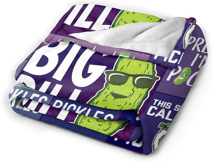 Pickle Blanket for Boys Girls, Cute Pickle Themed Design Printed Throw Blankets for Kids Lap, Chair Sofa, Warm Soft Cozy Blanket, 40"x 50"