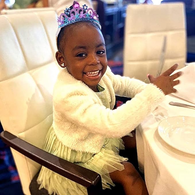 Princess Mermaid Costume Dress up Accessories for Girls Mermaid Gloves Tiara Crown Necklace Wand Earrings Bracelet Ring Princess Halloween Cosplay Accessories Christmas Gifts Set (Purple Mermaid)