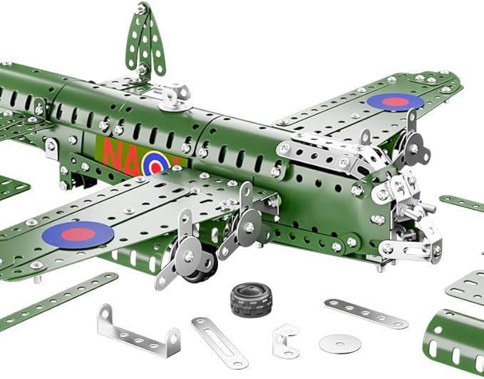 Lucky Doug STEM Building Projects Model Airplane Set - 389 Pieces STEM Project Building Toys for Kids Ages 8-12, Assembly Science Kit Educational Army Toys Gift for Kids Boys 8 9 10 11 12-16 Years Old