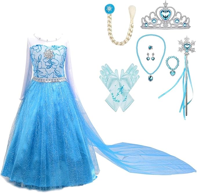 Dressy Daisy Toddler Little Girls' Ice Princess Dress Costume Birthday Halloween Christmas Fancy Party Dresses