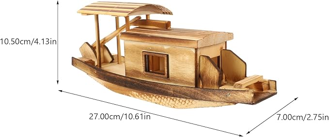 Vaguelly Boat Model Fishing Boat Decor Model Wood Canoe Juguetes Adultos Wood Trim Retro Model Mini Sailboat Figurine Wood Crafts for Kids Model Fishing Boat Wooden Boat Decorate Gift