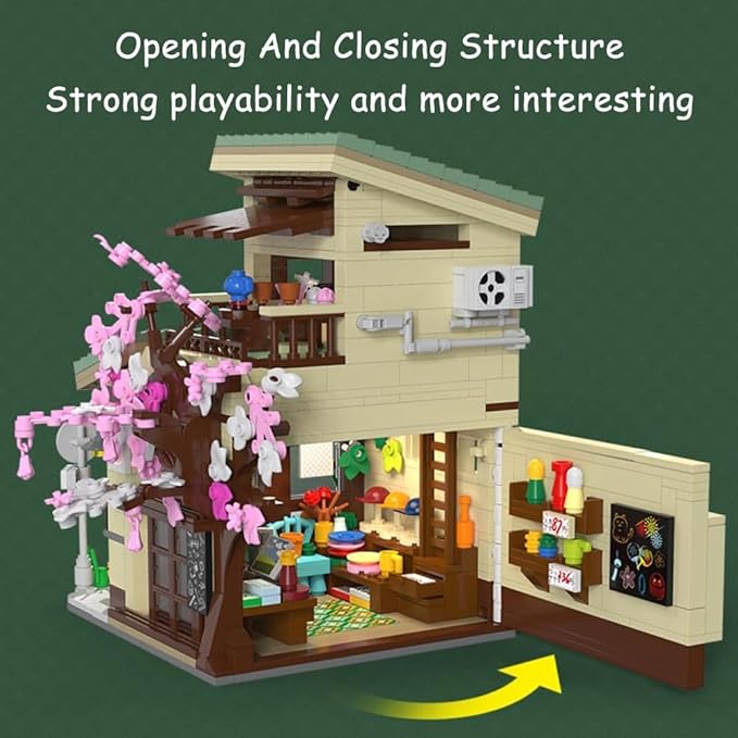 Japanese Grocery Store House Modular Buildings,Japan City House Sets,Assembly Square Street View Architecture Sets Bricks,Toys Present for Adults,CADA 66015(921 Pcs)