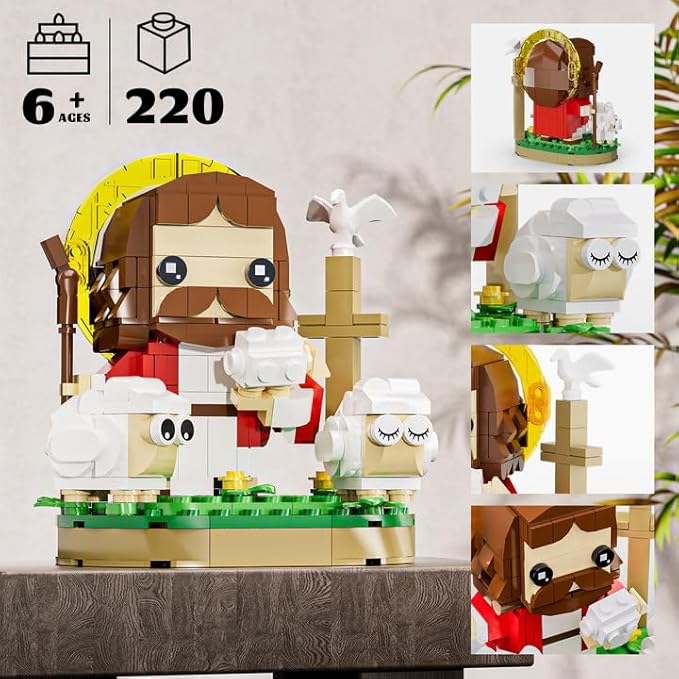 Jesus Christ Building Blocks Set, 277-Piece Shepherd Jesus Toy for Kids, Educational Christian Faith Toy for Children Age 6+, Ideal for Christmas and Birthdays