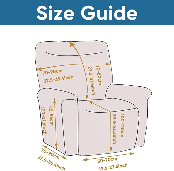 Lavish Cover Jacquard Recliner Chair Cover, Stretch Recliner Slipcover, Lazy Boy Recliner Sofa Protector, Furniture Cover for Pets and Scratches(Recliner,Green+LightGrey)