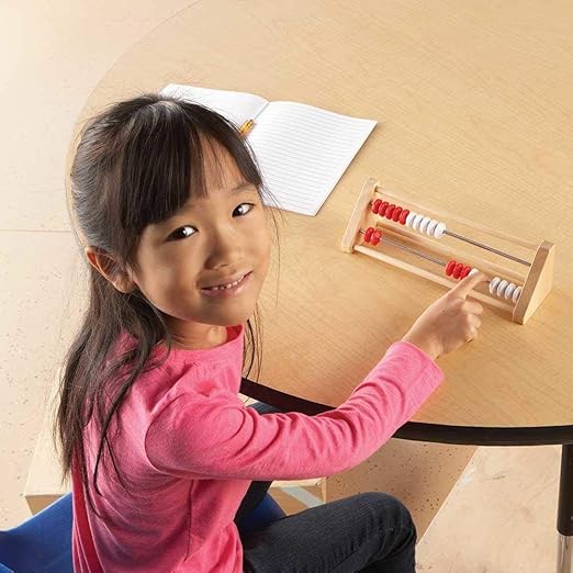 hand2mind 20 Bead Wooden Rekenrek, Abacus for Kids Math, Math Manipulatives Kindergarten, Counting Rack for Kids, Counters for Kids Math, Educational Toys for Elementary Kids (Set of 1)