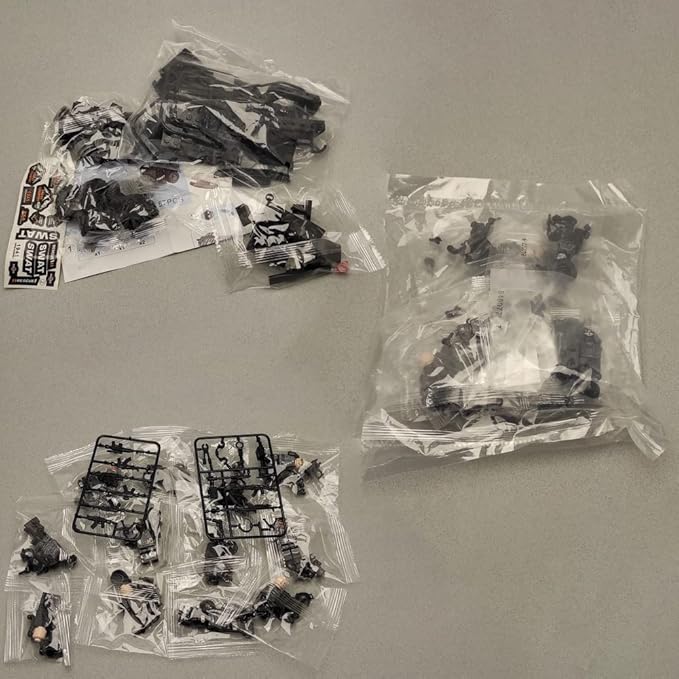 Toysvill SWAT Military Police Building Block Set for Kids | SUV + Soldiers Minifigures (22 PCS) with Weapons and Accessories Gift