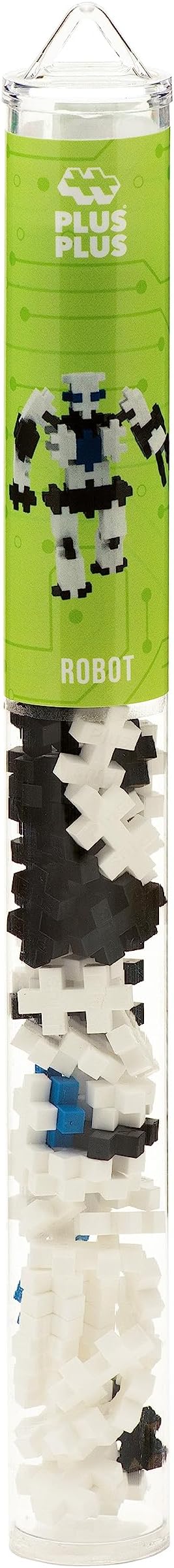 Plus Plus 3D Puzzle Stem Figure Building Block Kit, Science Toy for Kids, 70 Interlocking Pieces - Robot Mini Maker Tube