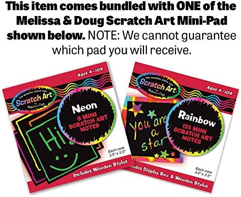 Melissa & Doug Grill & Serve BBQ Set: Wooden Play Food Set & 1 Scratch Art Mini-Pad Bundle (09280)