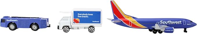 Daron Southwest Airlines Airport Playset with Die-Cast Metal Model Airplane with Plastic Parts, Cars and Transportation Toys for Kids Ages 3+