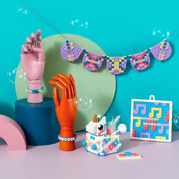 LEGO DOTS Unicorn Creative Family Set, 5in1 Toys with Letter Board, Bracelet Making Craft Set, Creative Hobby for Girls and Boys from 6 Years 41962