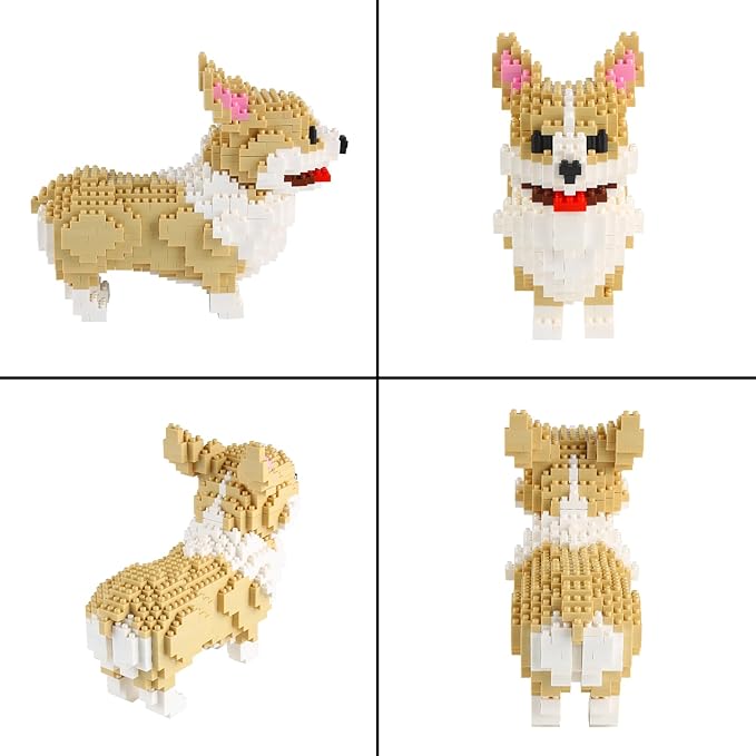 Larcele Micro Dog Building Blocks Pet Mini Building Toy Bricks,950 Pieces KLJM-02 (Welsh Corgi)