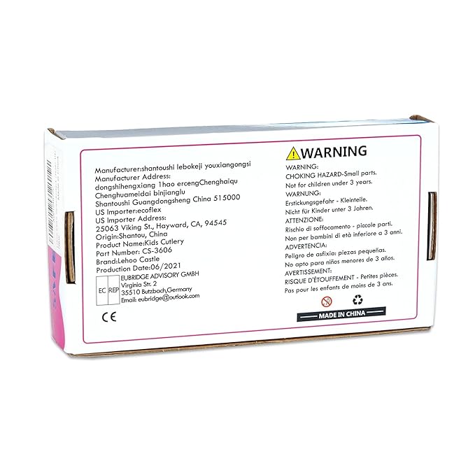 Lehoo Castle Toddler Fork and Spoon, 6pcs Toddler Utensils Kids Silverware, Safe Stainless Steel Toddler Fork Spoon Set, Children Flatware Set, Incudes 3 Spoons and 3 Forks (Blue Yellow)