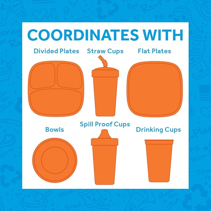 Re-Play Made in USA Toddler Forks and Spoons, Pack of 8 With Carrying Case - 4 Kids Forks with Rounded Tips and 4 Deep Scoop Toddler Spoons - 0.2" Thick Toddler Utensils with Case, Valentine