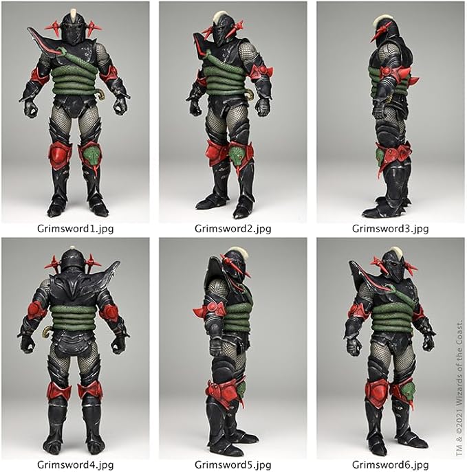 NECA Dungeons and Dragons Ultimate Grimsword 7-Inch Scale Action Figure with Sword, Snake Mace, Snake Shield, and Interchangeable Hands