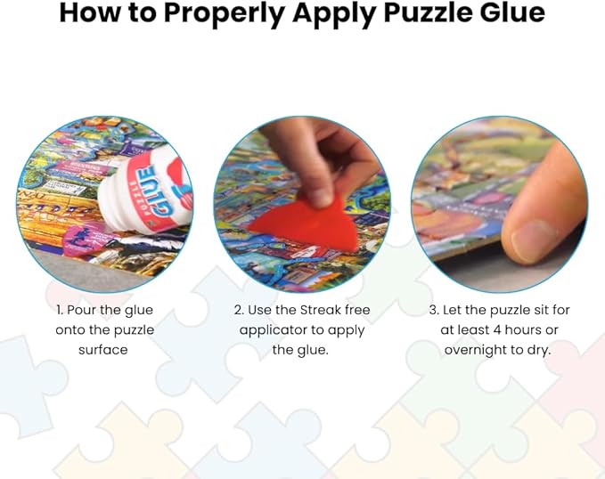 MasterPieces Puzzle Glue and Wide Plastic Spreader 5oz - Pack - Jigsaw Puzzle Saver Clear Glue for Puzzle Protector