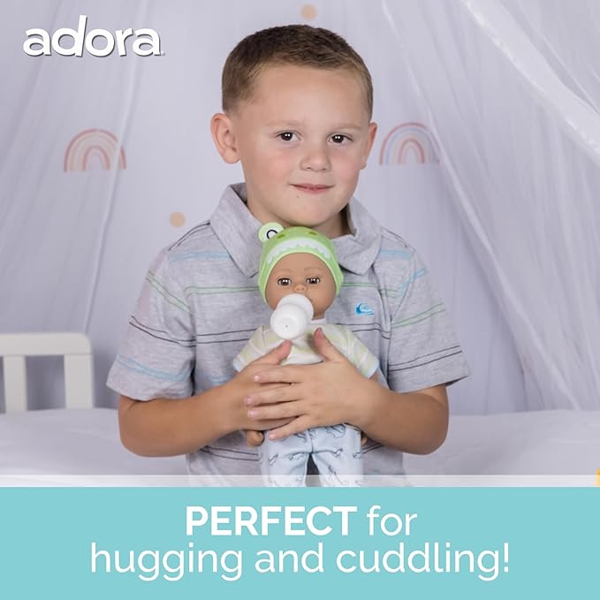 ADORA Play Time Babies Collection, 13" Baby Doll with Doll Clothes and Accesories, Made with Sweet Baby Powder Scent, and GentleTouch Vinyl Body, Birthday Gift for Ages 1+ - Later Alligator