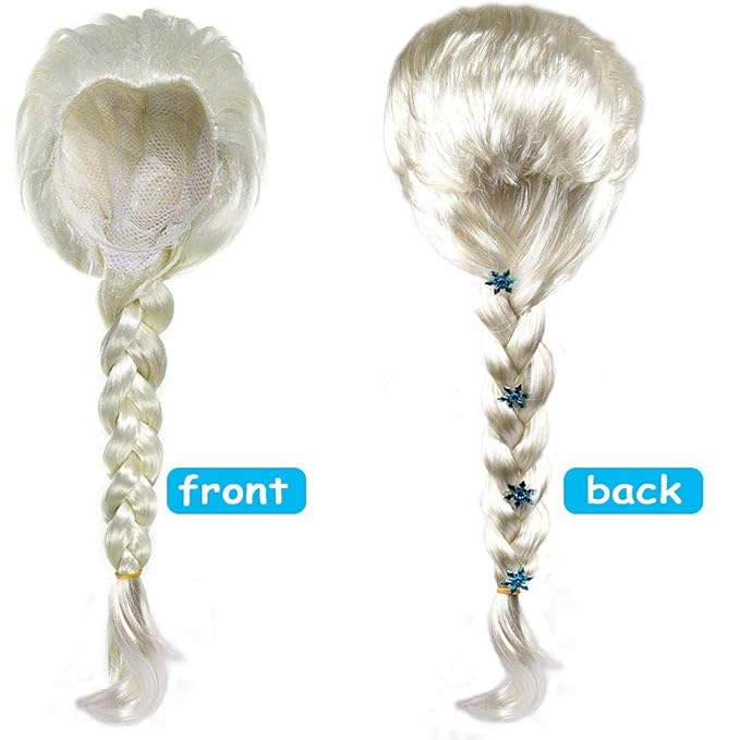 Tacobear Elsa Wig Frozen Elsa Braid with Princess Tiara Princess Elsa Dress Up Costume Accessories for Kids Girls