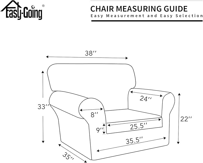 Easy-Going 100% Dual Waterproof Chair Cover Stretch Soft Couch Cover for Dogs, Sofa Slipcover for 1 Separate Cushion Couch Leakproof Furniture Protector for Kids, Pets Peacock Blue