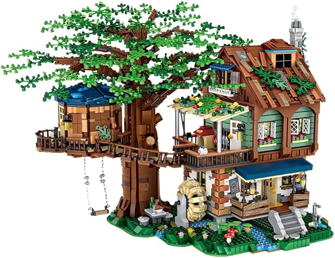 LOZ Mini Blocks 1033 Treehouse Building Set, 4761Pcs Ideas Tree House Building Blocks Kit, DIY Mini Bricks Tree House Model Sets, Awesome Building Toys Gift for Adults, Not Compatible with Lego