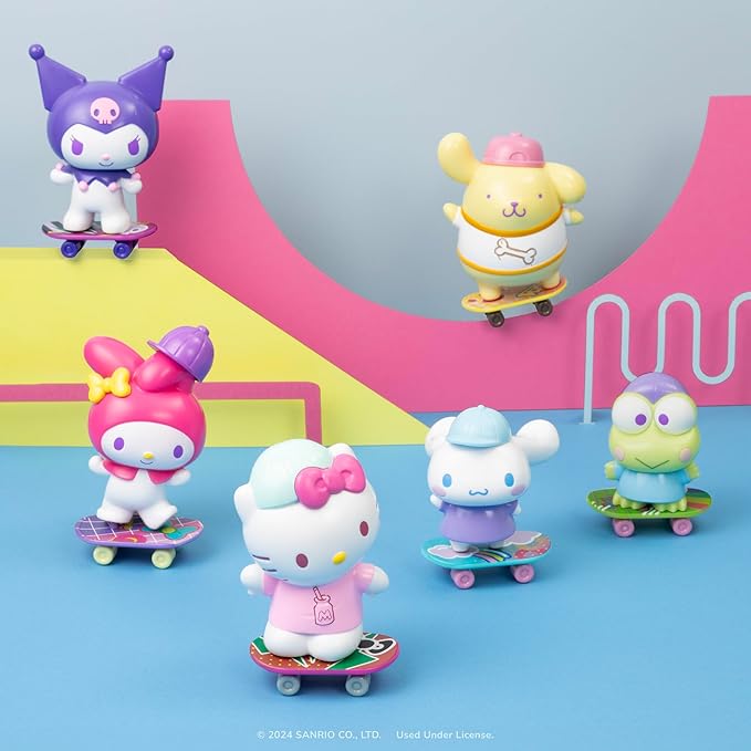 Hello Kitty and Friends, 4” Ultra-Premier 6-Figure Set - Hello Kitty, Kuromi, My Melody, Cinnamoroll, Pompompurin, and Keroppi - Officially Licensed Sanrio Product from Jazwares