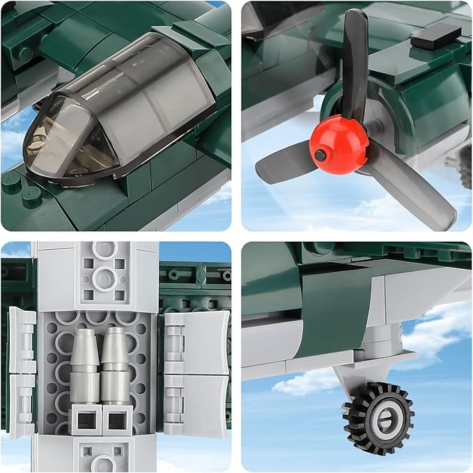 TOY PLAYER TU-2 Bomber Aircraft Building Set - Compatible with LEG0 ww2, Military Airplanes Model, Gift for Boys Age 6 7 8 9 10 11 12 and WW2 Military SetCollectors & Enthusiasts