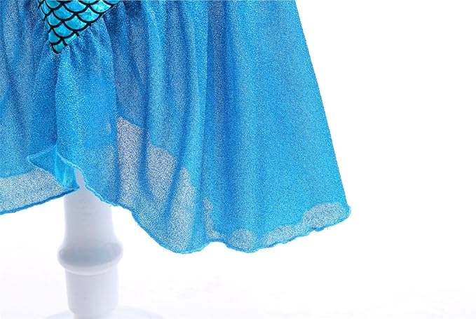 Lito Angels Little Mermaid Princess Fancy Dress Up Costume Party Outfit for Toddler Kids Girls with Accessories Size 3T to 10