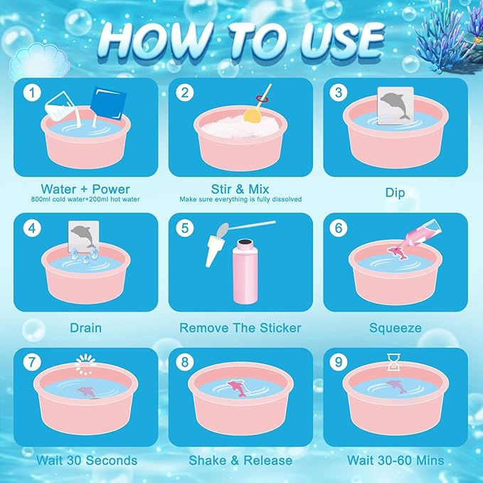 Aqua Fairy Water Gel Kit, Magic Water Elf Toy Kit, Aqua Fairy, Magic Water Elf Kit with 20 Magic Gels, 24 Shape Molds, Children's DIY Magic Water Gel Kit, Birthday Gifts for Girls and Boys