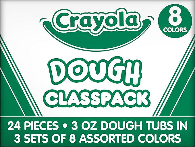 Crayola Dough Classpack, 8 Assorted Colors, Tactile Art Supplies, 3oz Each, 24 Count, Bulk,