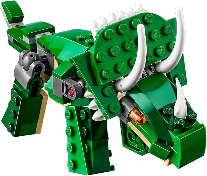 LEGO Creator 3 in 1 Mighty Dinosaur Toy, Transforms from T. rex to Triceratops to Pterodactyl Dinosaur Figures, Great Gift for 7-12 Year Old Boys & Girls, 31058